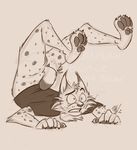  bob_cat bottomless cat clothed clothing falling feline fell_over lynx mammal nicnak044 nub_tail sketch stunned trip tripping 