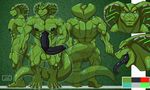  2017 4_toes 5_fingers abs animal_genitalia anthro backsack balls biceps big_balls big_biceps big_tail black_nipples black_penis black_tongue claws color_swatch colored danandnite digital_drawing_(artwork) digital_media_(artwork) digitigrade diphallism front_view genital_slit green_background green_balls green_scales green_theme huge_muscles humanoid_hands hyper hyper_penis light long_tail looking_at_viewer looking_away male manly model_sheet multi_penis muscular muscular_male nipples nude obliques pecs penis quads rear_view red_eyes reptile scales scalie semerkhet serratus shaded side_view signature simple_background slit smile snake snout solo standing toes tongue tongue_out toony triceps white_claws 