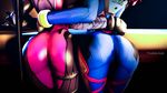  2girls 3d artist_name ass ass-to-ass body_suit d.va_(overwatch) from_behind hand_on_hip highres hips huge_ass lower_body multiple_girls overwatch skin_tight thighs widowmaker_(overwatch) 