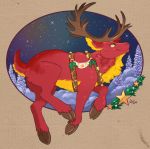  capreoline cervid christmas draegonis holidays male mammal reindeer sky snow solo star wanderlustdragon 