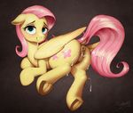  2017 absurd_res equine female feral fluttershy_(mlp) friendship_is_magic hair hi_res hooves looking_at_viewer mammal my_little_pony pegasus pink_hair selenophile smile solo underhoof wings 