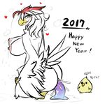  &lt;3 2017 ? anthro avian beak being_watched big_breasts bird breasts chicken crouching dildo english_text feathers female holidays korean_text new_year penetration pussy_juice sepiruth sex_toy text vaginal vaginal_penetration white_feathers yellow_feathers young 