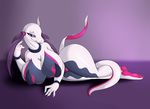  2017 anthro big_breasts breasts female hi_res huge_breasts looking_at_viewer lying nintendo pok&eacute;mon salazzle shiny_pok&eacute;mon solo suirano video_games 