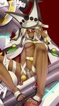  breasts dark_skin guilty_gear guilty_gear_xrd highres long_hair no_panties orange_eyes ramlethal_valentine shouyan solo white_hair 