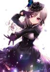  blush gothic grey_hair idolmaster idolmaster_cinderella_girls kanzaki_ranko long_hair red_eeys smiel 