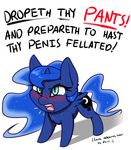  blue_fur blue_hair blush captainpudgemuffin cute cutie_mark dialogue equine feral friendship_is_magic fur hair horn mammal my_little_pony open_mouth princess_luna_(mlp) teeth tongue winged_unicorn wings 