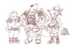  abs athletic bag biceps canine clothing fin fish footwear fur group jacket kuroma lagomorph long_ears looking_at_viewer male mammal marine monochrome muscular pecs pointy_ears quads rabbit sandals shirt shoes shorts sketch slightly_chubby slim smile tongue triceps underwear 
