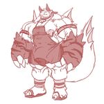  biceps claws clothed clothing dragon fin footwear gloves horn hyper hyper_muscles kuroma male monochrome muscular nipple_piercing nipples pecs piercing quads reptile sandals scalie sharp_teeth sketch solo spikes teeth thick_tail triceps wide_hips 