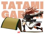 amputee azuman baiken boots commentary_request full_body guilty_gear guilty_gear_xrd japanese_clothes katana kimono long_hair pink_eyes pink_hair ponytail sash sheath sheathed solo sword tatami toeless_boots weapon 