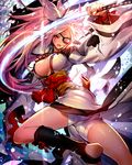  :d amputee baiken bandages breasts cleavage commentary_request covered_nipples facial_mark from_side glowing glowing_sword glowing_weapon guilty_gear guilty_gear_xrd hair_ribbon holding holding_sword holding_weapon japanese_clothes katana large_breasts long_hair long_sleeves looking_at_viewer looking_to_the_side obi open_mouth oro_(sumakaita) pauldrons pelvic_curtain pink_hair ponytail red_eyes ribbon rope sash scabbard sheath smile solo sword v-shaped_eyebrows weapon white_ribbon wide_sleeves 
