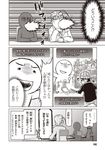  comic glasses greyscale hat highres jin_(mugenjin) knife monochrome page_number spit_take spitting sunglasses torch translated zannen_onna-kanbu_black_general-san 