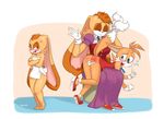  2016 absurd_res age_difference annoyed anthro backsack balls big_ears blue_eyes blush breasts brown_fur brown_hair butt canine clothed clothing cream_the_rabbit crossdressing crossed_arms dress embarrassed eyelashes eyes_closed female floppy_ears footwear fox fur gloves group hair half-closed_eyes hi_res lagomorph long_ears looking_back lying male mammal mature_female miles_prower multi_tail multicolored_fur nipples nude older_female on_front on_lap open_mouth orange_fur panties panties_down parent pussy rabbit raised_tail shoes sitting small_breasts smile sonic_(series) spank_marks spanking sparkydb tail_grab underwear vanilla_the_rabbit white_countershading white_fur young younger_male 