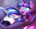  2017 blue_hair brother brother_and_sister equine faceless_male female friendship_is_magic group hair hi_res horn kanashiipanda male mammal my_little_pony nightmare_rarity_(idw) open_mouth oral penis sex shining_armor_(mlp) sibling sister twilight_sparkle_(mlp) unicorn 