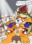  bowser boxing canine clothing cum dragon fox gloves male male/male mammal mario_bros miles_prower nintendo olympics rio sneakers sonic_(series) sport video_games zjg 