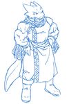  anthro boots clothed clothing dragon footwear horn kuroma lizard monochrome reptile robe scalie scarf sketch 