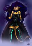  2017 abstract_background anthro black_hair blue_eyes breasts cleavage clothed clothing collar conditional_dnp dark_vilani dominatrix elbow_gloves feline female gloves hair half-closed_eyes holding_object legwear lion long_hair looking_at_viewer mammal skirt smile solo tail_tuft thigh_highs tuft vilani whip 