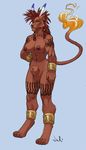  animal_genitalia anthro balls breasts dickgirl feline intersex julicat lion looking_at_viewer mammal markings muscular nude sheath solo standing tribal_markings 