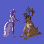  all_fours animal_genitalia anthro antlers canine cervine deer domination duo girly horn julicat male male/male mammal riding_crop sheath smile standing whip 