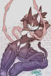  2017 anthro breast_expansion breasts camel_toe feline female lynx mammal miyu_lynx nintendo smile snao solo star_fox tentacles video_games 