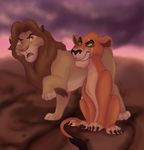  2017 brown_fur brown_hair disney feline fur green_eyes hair itoruna lion mammal red_eyes sarabi scar scar_(the_lion_king) the_lion_king 