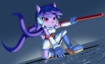  anthro boots clothed clothing dragon female footwear freedom_planet freedom_planet_2 goshaag hair long_hair purple_hair sash_lilac solo video_games 