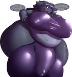  2017 anthro balls big_balls big_breasts breasts bulge clothing dickgirl erection hair hi_res huge_balls huge_breasts hyper hyper_balls impaledwolf intersex looking_at_viewer nado penis reptile scalie slightly_chubby snake solo speech_bubble swimsuit text thick_thighs wide_hips 