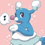  blue_body brionne cute fangs looking_at_viewer mammal marine musical_note nintendo pinniped pok&eacute;mon seal simple_background solo themattresssellingcamel video_games 
