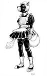  apron canine clothing dog dress invalid_tag legwear maid_uniform mammal rubber stockings submissive uniform 