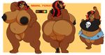  2017 anthro areola bear big_breasts big_butt black_nipples breasts butt clothing female front_view hair hand_behind_head huge_breasts huge_butt invalid_tag mammal model_sheet multicolored_hair navel nipples nude overweight owlizard pussy slightly_chubby smile solo teeth 