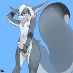  anthro balls canine erection fennec fox humanoid_penis julicat looking_at_viewer male mammal masturbation penis precum smile solo standing uncut wide_hips 