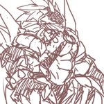  abs armor belt biceps clothing dragon gloves hair helmet horn hyper hyper_muscles kuroma leather_belt male monochrome muscular pecs quads reptile scalie sketch solo spikes triceps wings 