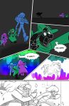  2018 anthro black_fur caprine clothed clothing comic darkner deltarune dialogue digital_media_(artwork) eyewear female fur glasses goat hair hat human humanoid kris_(deltarune) lancer_(deltarune) lynxgriffin male mammal ralsei reptile scalie scarf simple_background spades suit_symbol susie_(deltarune) teeth text video_games 