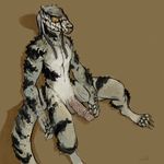  anthro balls erection humanoid_penis julicat lizard looking_at_viewer male nude penis reptile scalie sitting solo vein 