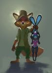  ambiguous_gender anthro canine clothed clothing duo fox fur hat julicat lagomorph looking_at_viewer male mammal open_mouth rabbit smile standing 
