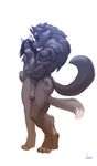  anthro canine clothed clothing duo feline fur girly hair hug julicat looking_back male male/male mammal muscular nude smile standing 