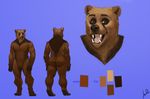  anthro bear fur julicat looking_at_viewer male mammal model_sheet nude open_mouth smile solo standing 