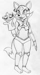  2015 animatronic anthro black_and_white bow_tie canine female five_nights_at_freddy&#039;s five_nights_at_freddy&#039;s_2 fox hand_puppet inkyfrog machine mammal mangle_(fnaf) monochrome robot simple_background smile solo standing traditional_media_(artwork) video_games white_background 