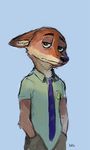 anthro canine clothed clothing disney fox fur julicat looking_at_viewer male mammal necktie nick_wilde sketch solo zootopia 