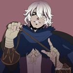  cape dark_skin dark_skinned_male european_clothes eyepatch fire_emblem fire_emblem_if lilly0723euro looking_at_viewer male_focus protected_link rope solo white_hair zero_(fire_emblem_if) 