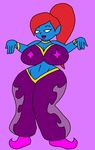  big_breasts blue_skin bracelet breasts clothed clothing empty_eyes female genie hair humanoid jewelry lips ms_paint ninjini portalmasterdan64 red_hair simple_background skylanders solo wide_hips 