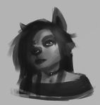  ambiguous_gender anthro canine clothed clothing facial_piercing girly julicat lipstick makeup mammal monochrome nose_piercing piercing solo 