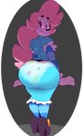  big_butt big_hair butt clothed clothing dress footwear girly gloves hair humanoid looking_back male mrs.mayhem not_furry pink_hair underwear vimhomeless 