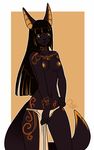  anthro breasts canine clothing egyptian female hiddenwolf loincloth looking_at_viewer mammal nipples smile solo wide_hips 