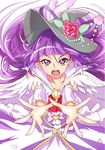  angry blush cape cure_magical dress hat long_hair magical_girl mahou_tsukai_precure! purple_hair violet_eyes 