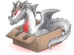  ambiguous_gender box canes-cm capcom cute dragon elder_dragon fatalis feral in_box in_container monster_hunter simple_background solo video_games white_background white_fatalis 