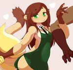  borrowed_character brown_hair furry green_eyes long_hair tokumori_kaisen weasel 