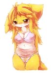  artist_reqeust blonde_hair brown_eyes dog furry long_hair swimsuit 