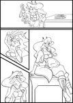  abdominal_bulge anthro badge canine carmelita_fox clothed clothing comic comic_page cyrusgold disney english_text female female/female fox fully_clothed invalid_tag judy_hopps lagomorph licking licking_lips mammal prey rabbit same_size sly_cooper_(series) soft_vore text tongue tongue_out video_games vore zootopia 