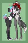  anthro canine collar duo featureless_crotch girly hug looking_at_viewer male male/male mammal smile standing tweedabop 
