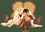  anthro bandanna canine cup duo fur hair male mammal mustelid nude otter sitting smile snowyzi 